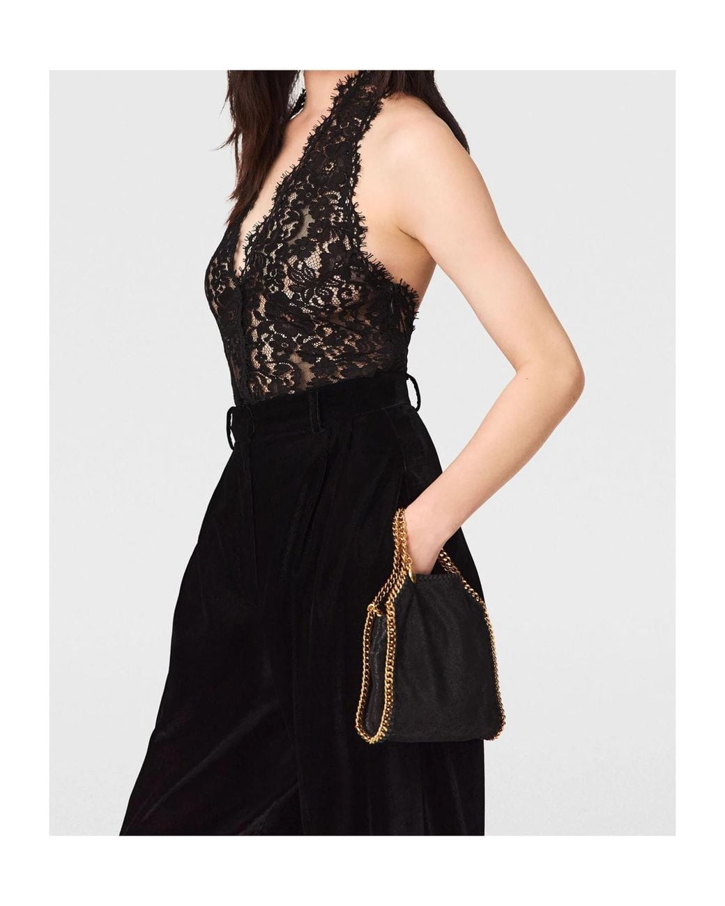 Stella McCartney Black Halterneck Lace Top