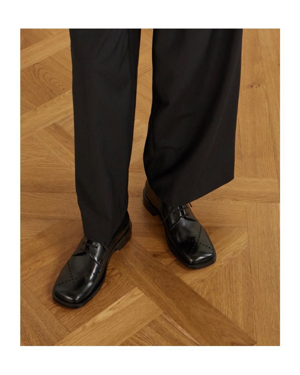 Jil Sander Black Square-Toe Lace-Up Shoes