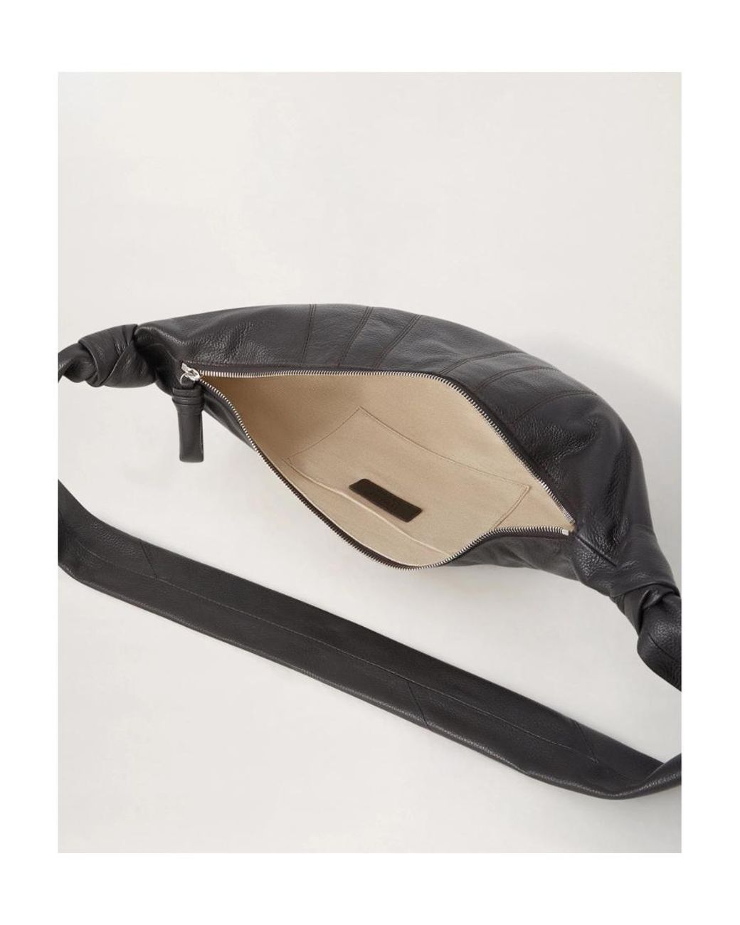 Lemaire Black Medium Croissant Crossbody Bag for men