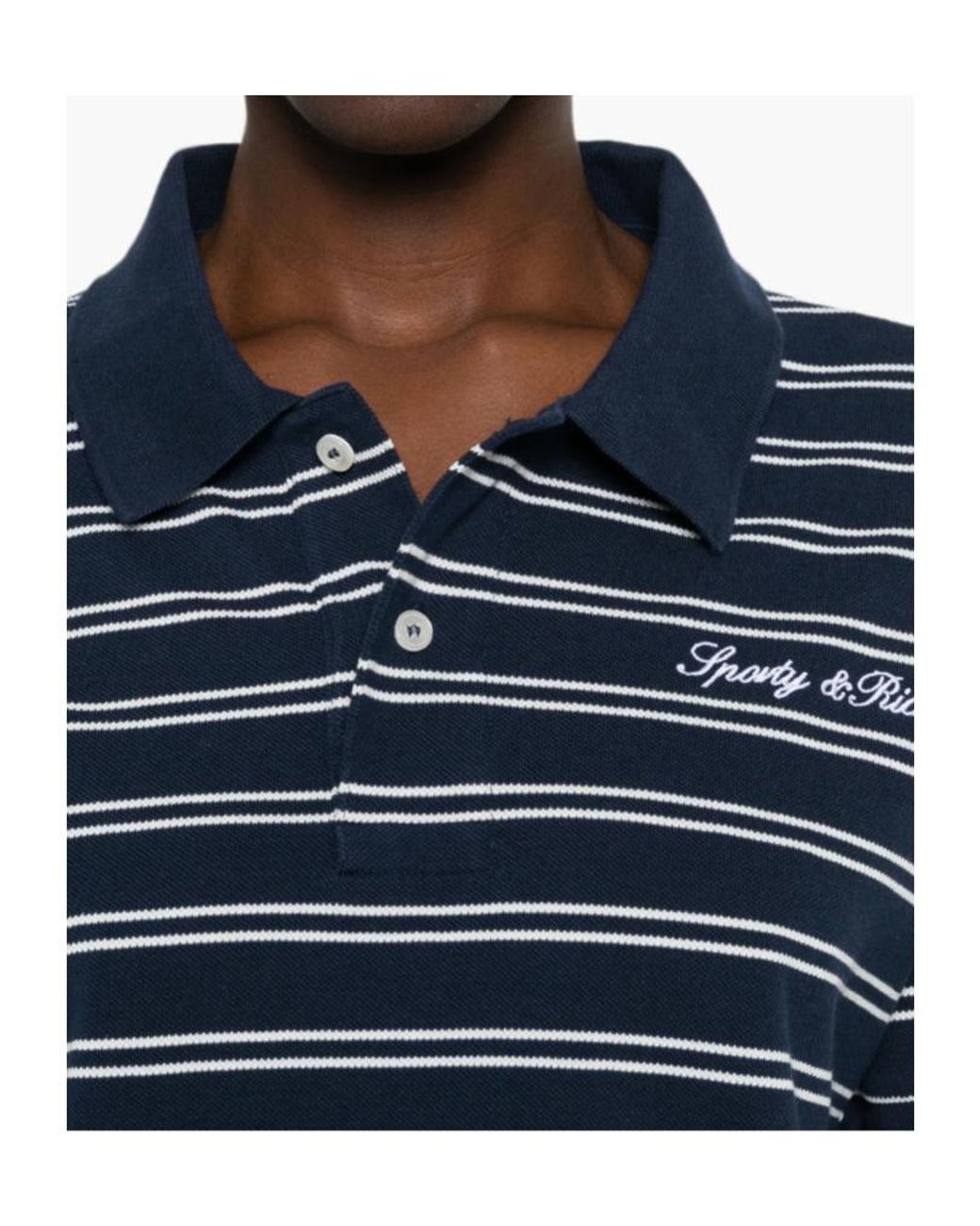 Sporty & Rich Blue Short-Sleeved Polo Shirt