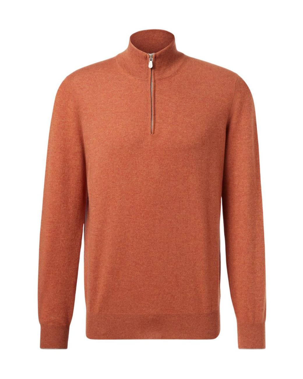 ◇BRUNELLO CUCINELLI オレンジ Wジップ リブセーター Brunello Cucinelli Cashmere Half-Zip Sweater in Orange for Men
