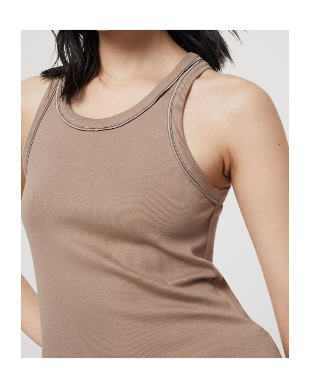 Brunello Cucinelli Brown Stretched Ribbed Jersey Top