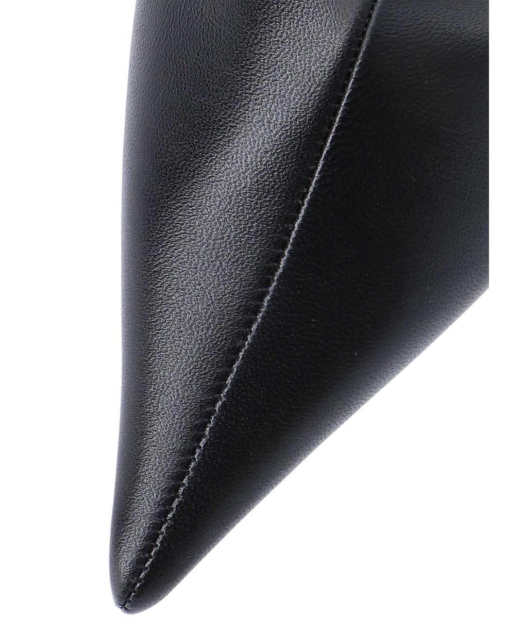 AMINA MUADDI Black Pointed Toe Knee-High Boots