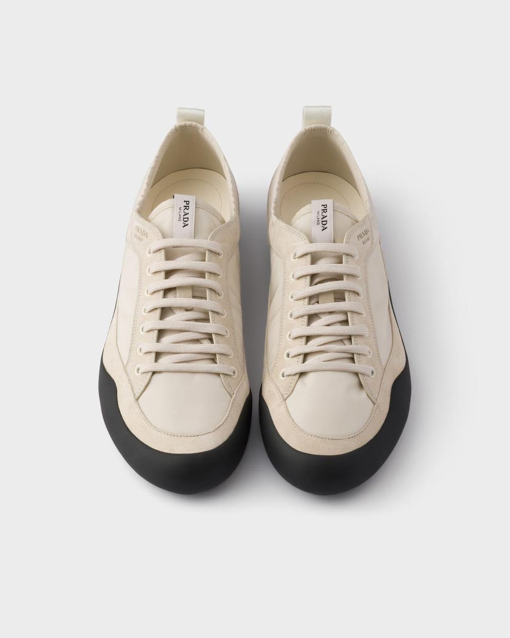 Prada White Speedrock Re-Nylon And Suede Sneakers for men