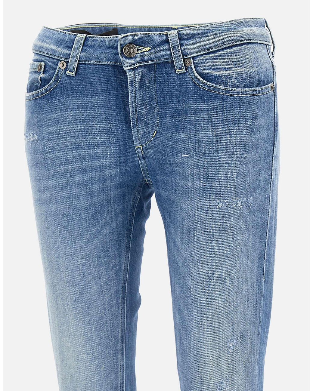 Dondup Blue Slim-Fit Distressed Jeans
