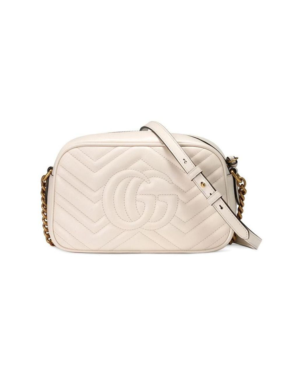 Gucci Natural Gg Marmont Small Matelassé Crossbody Bag
