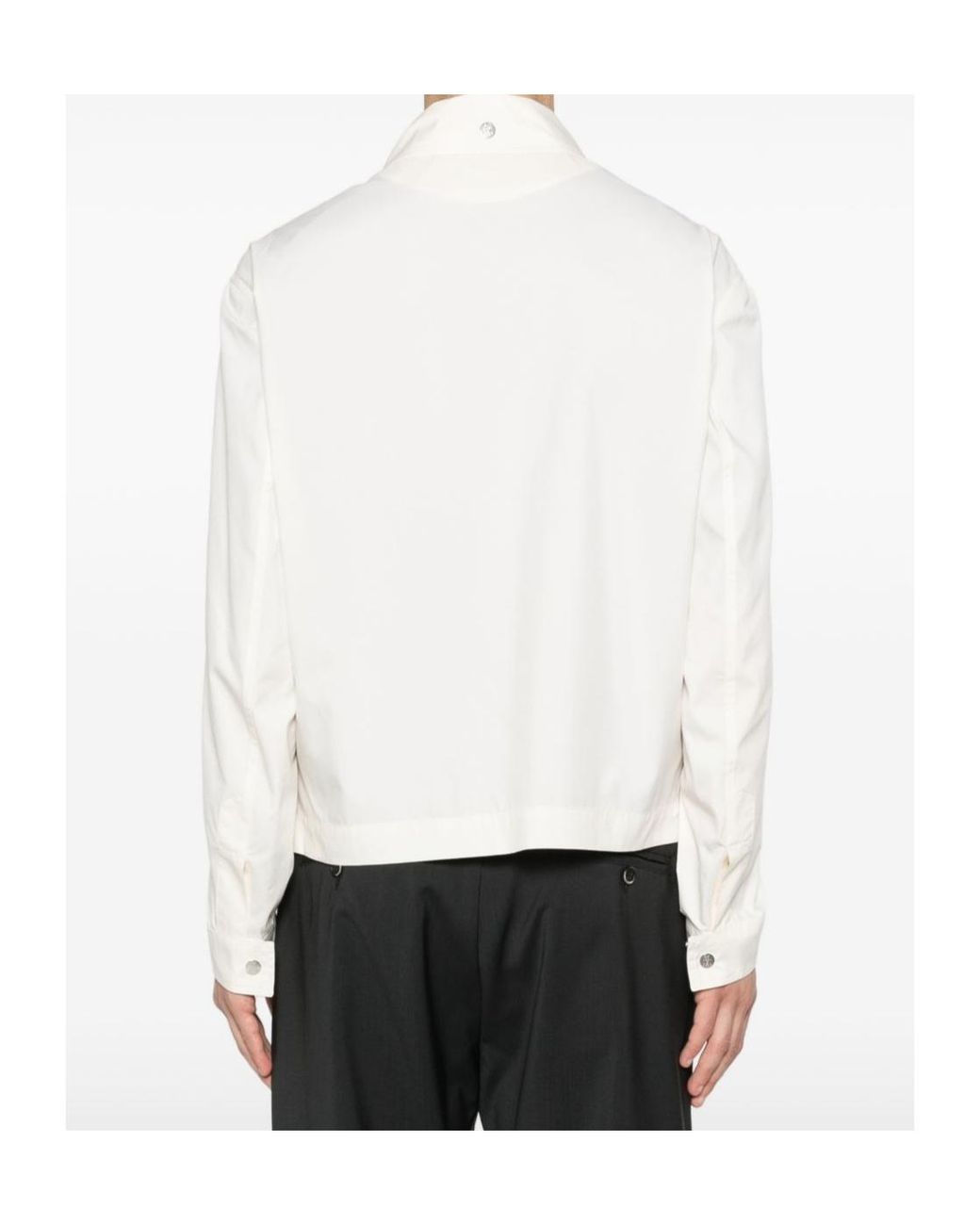 Brunello Cucinelli White Flap-Pocket Zip Jacket for men