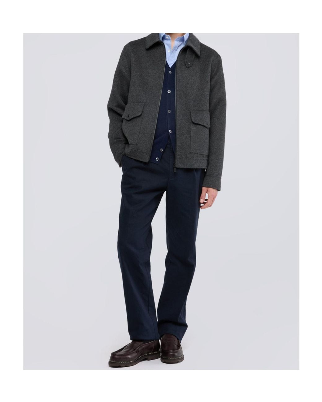 Aspesi Black Double Wool Coat for men