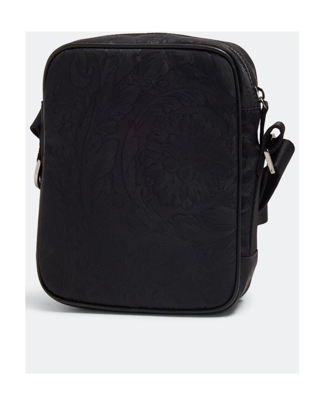Versace Black Jacquard Shoulder Strap Messenger Bag for men