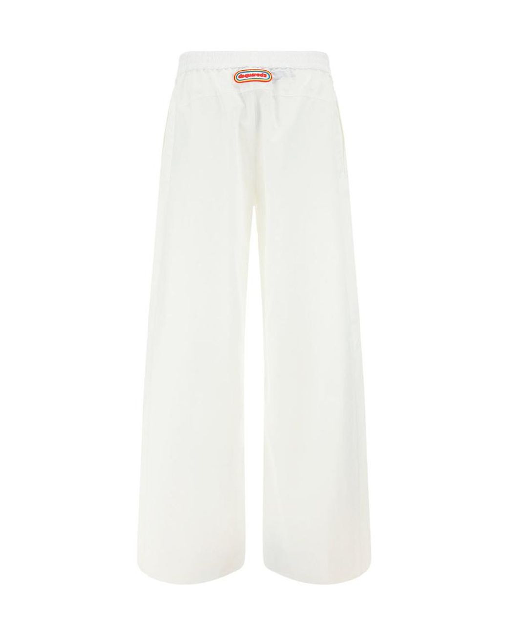 DSquared² White Logo Patch Wide Leg Trousers