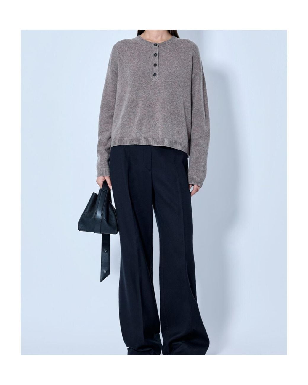 Max Mara Gray S Henley Knitted Sweater