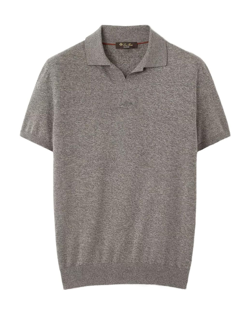 Loro Piana Gray Short-Sleeved Polo Shirt for men