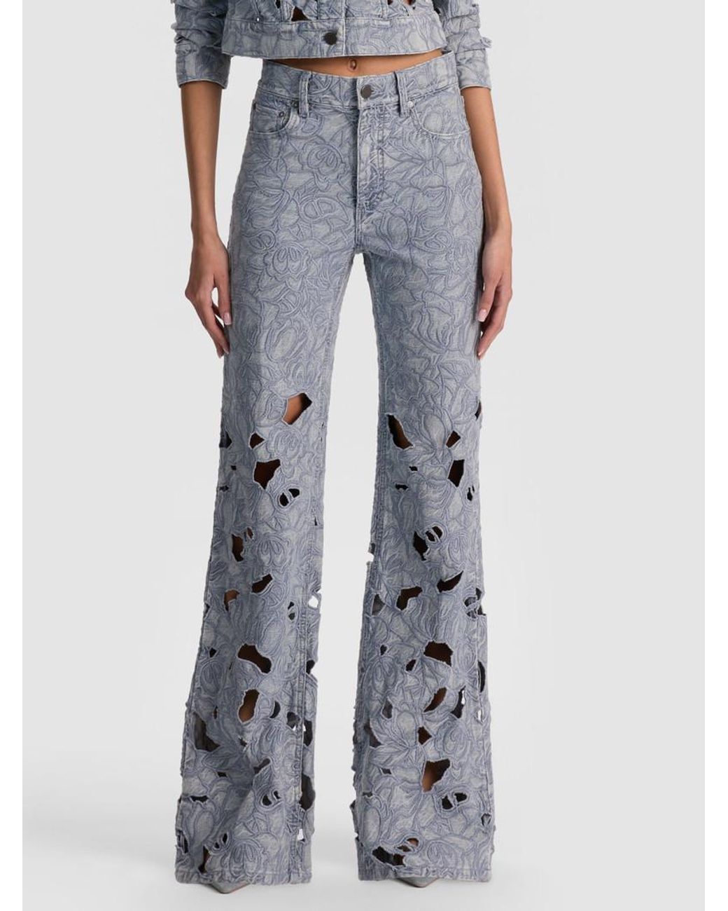 Alice + Olivia Blue Belt-Loop Jeans