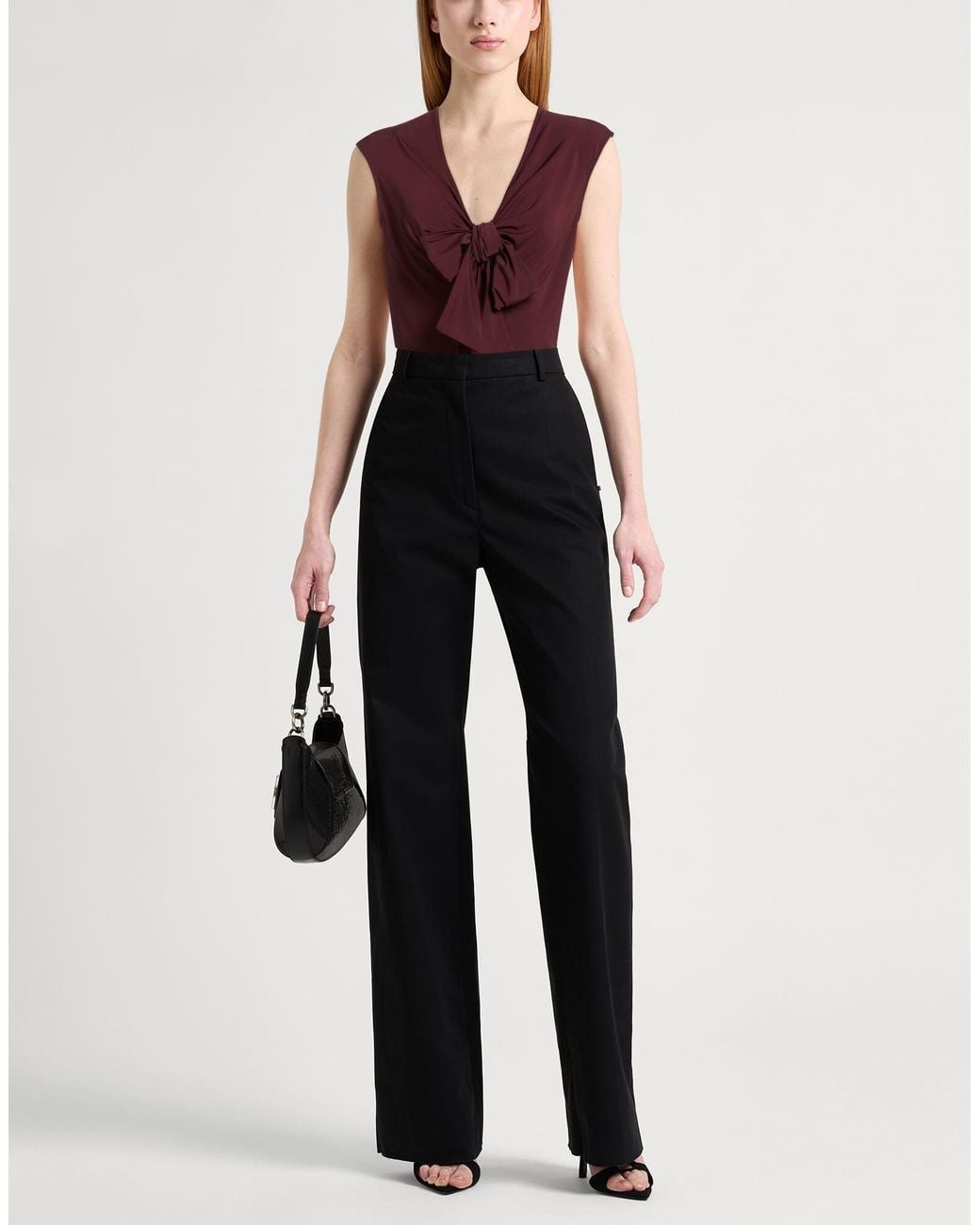 Max Mara Red Sleeveless V-Neck Top