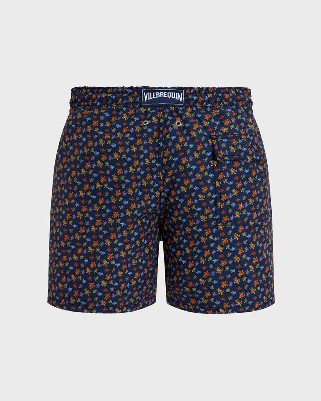 Vilebrequin Blue Drawstring Turtle-Print Swim Shorts for men