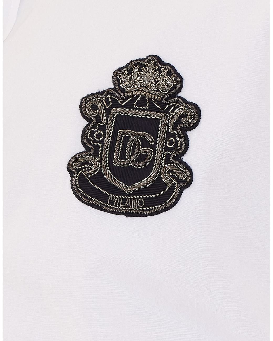 Dolce & Gabbana White Heraldic Patch Shirt for men