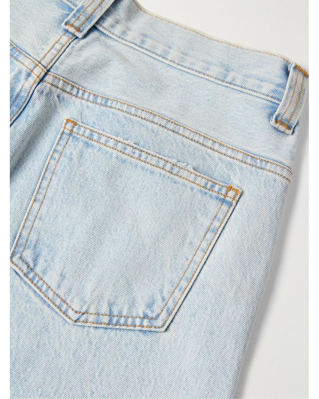 Khaite Blue Mid-Rise Straight-Leg Jeans