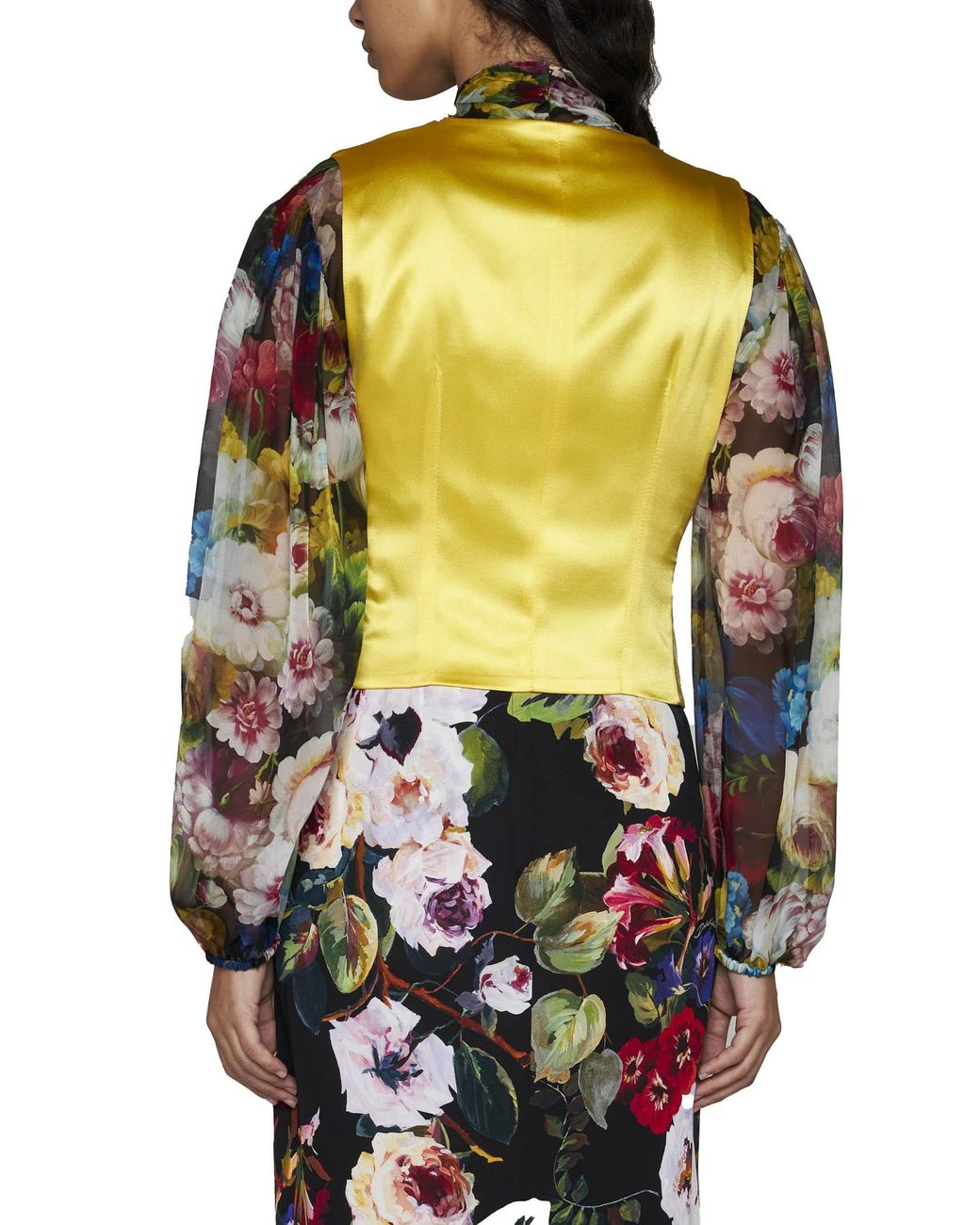 Dolce & Gabbana Yellow Jacquard Cotton-Blend Waistcoat