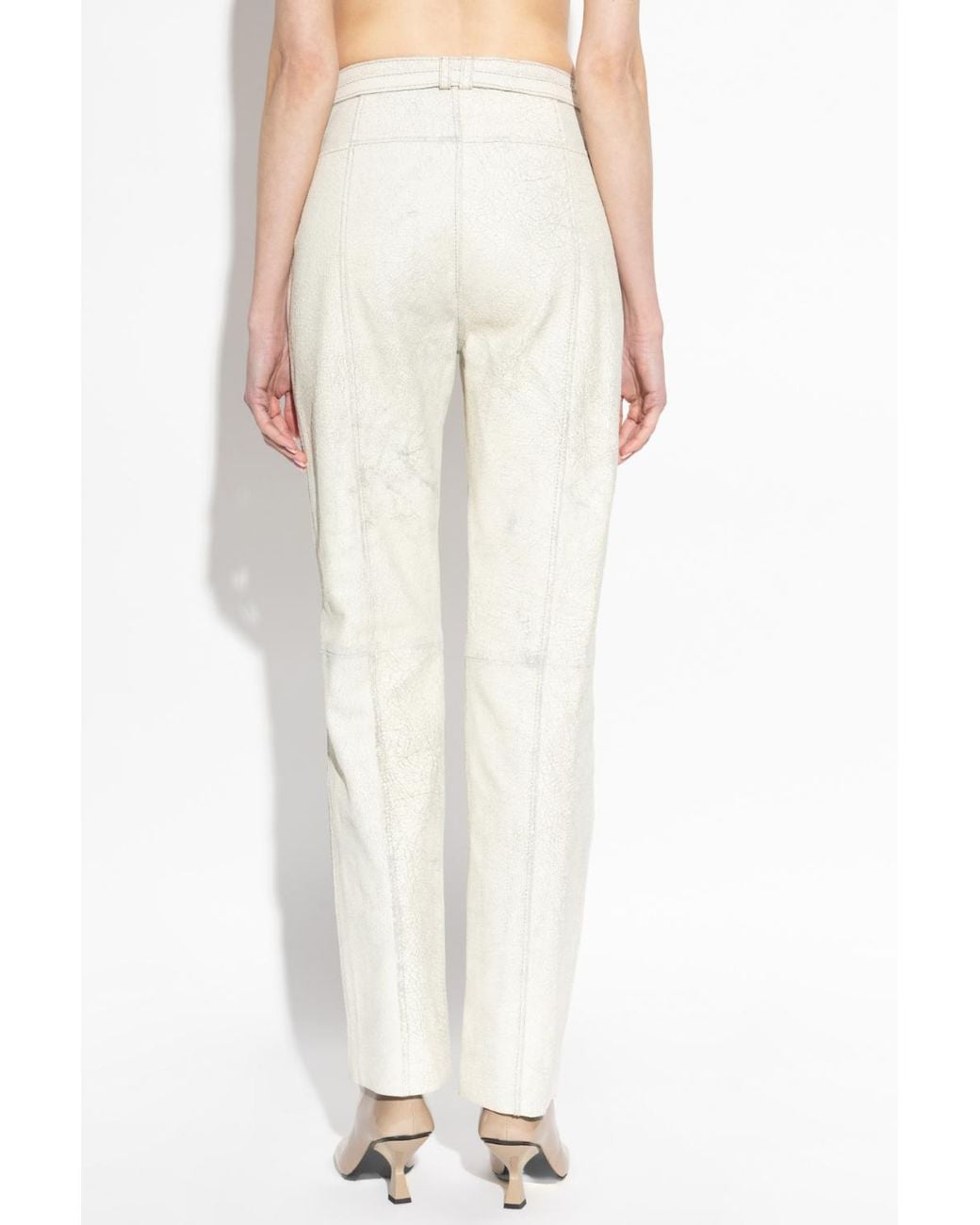 DIESEL White L-Croc Trousers