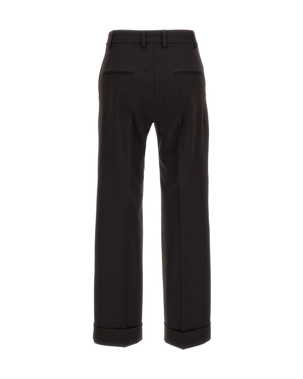 Alberto Biani Black Turned-Up Hem Trousers
