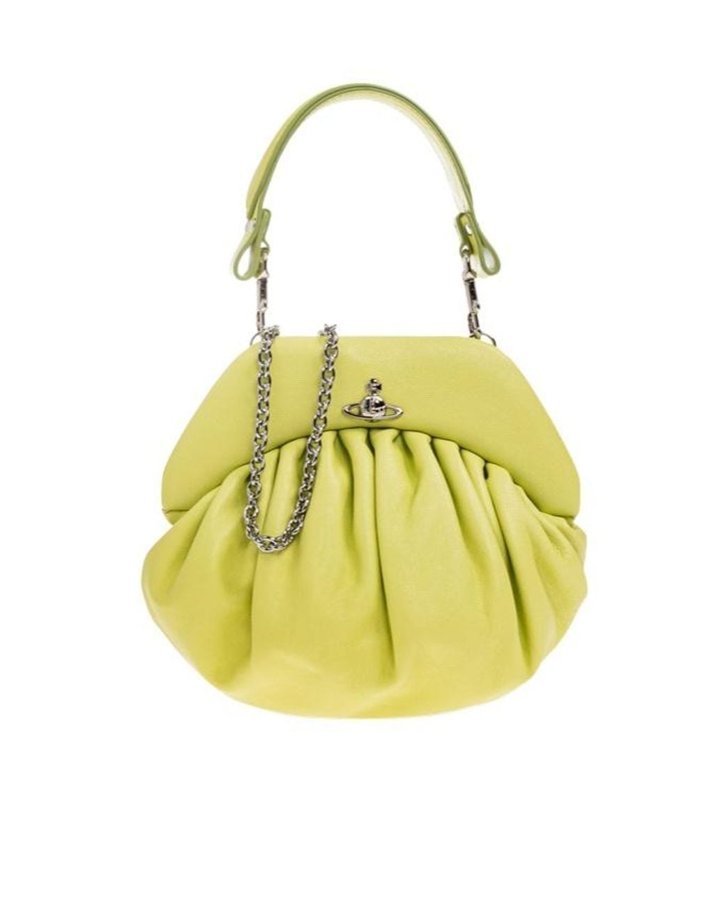 Vivienne Westwood Yellow Brooke Pleated Shoulder Bag