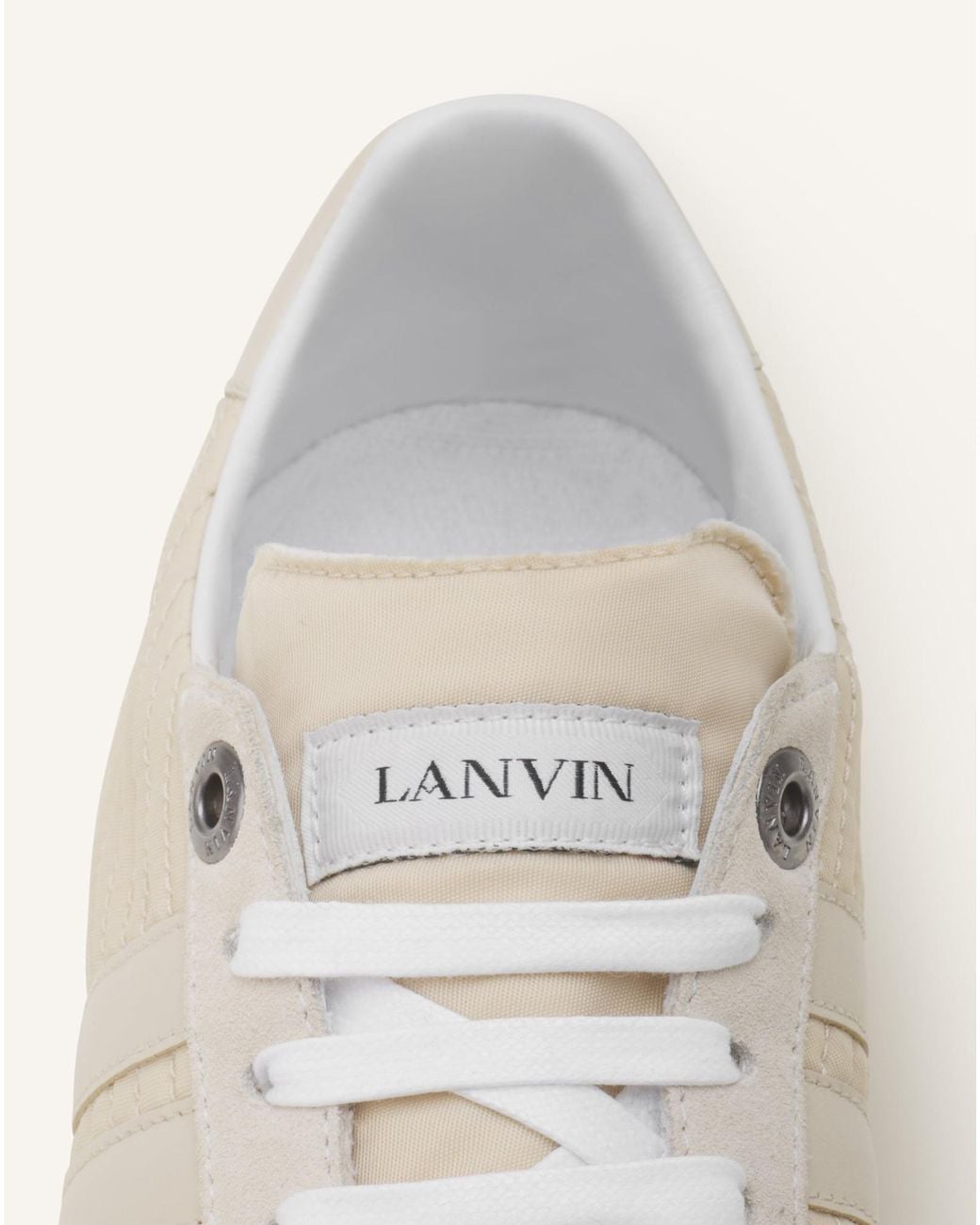 Lanvin White Quilted Logo Sneakers