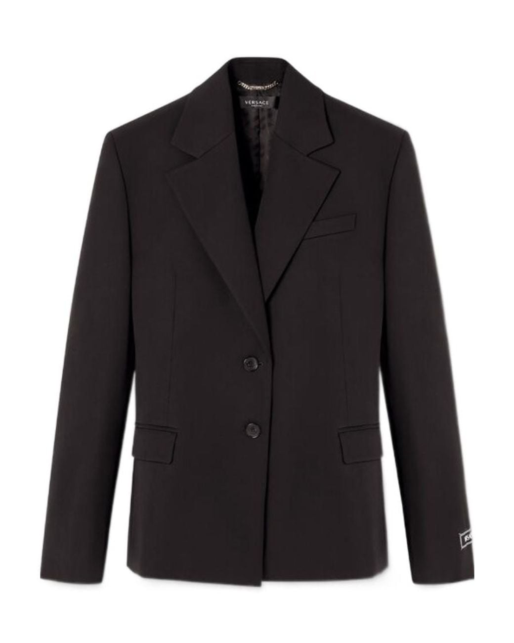 Versace Black Single-Breasted Wool Blazer