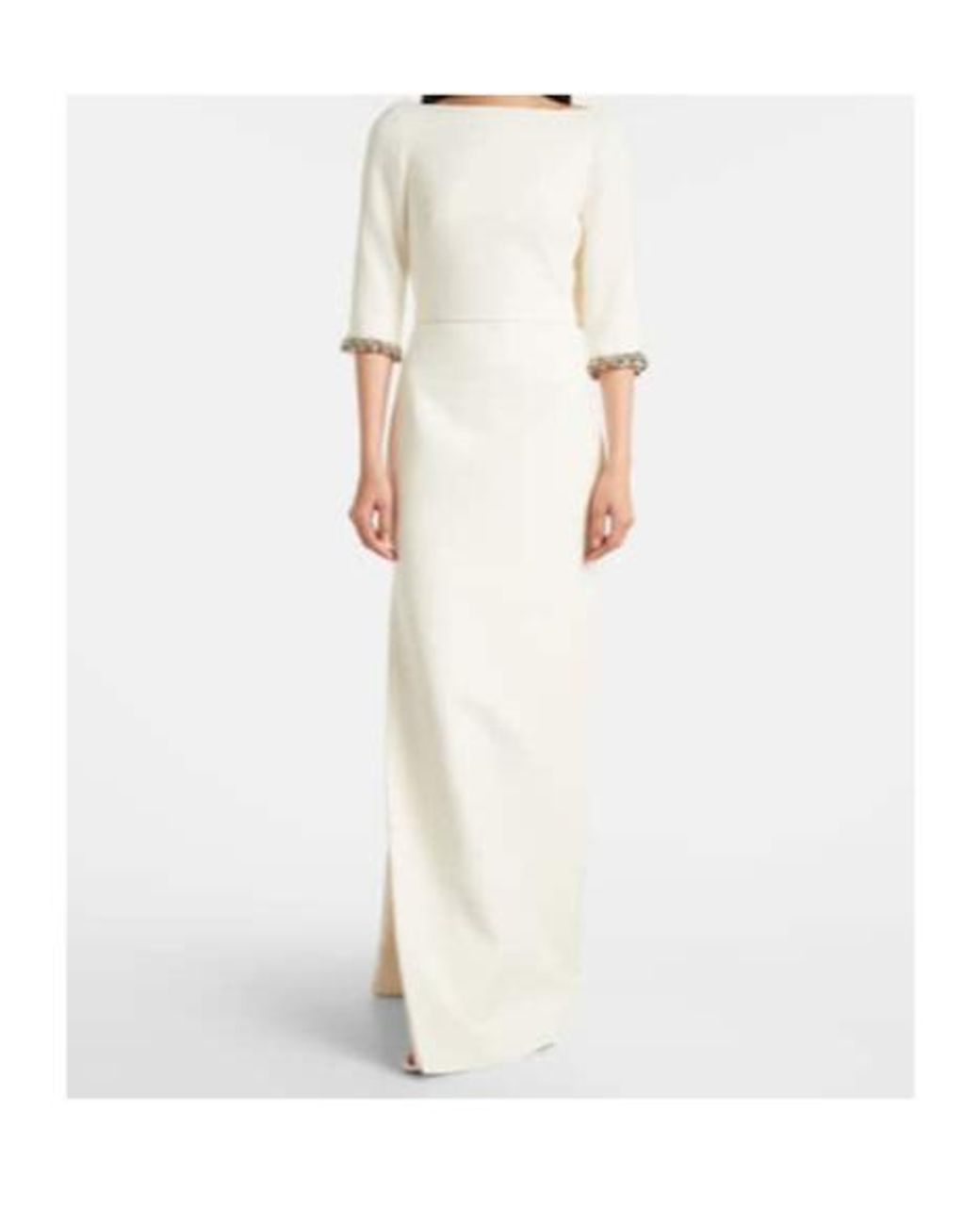 Safiyaa White Bridal Amaris Embellished Crêpe Gown
