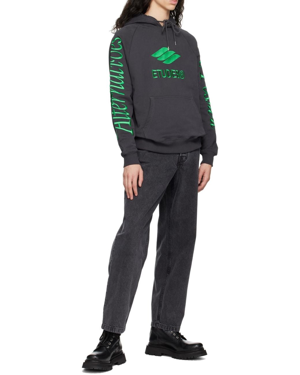 Etudes Studio Green Études Studio Racing Eco Drawstring Hoodie for men