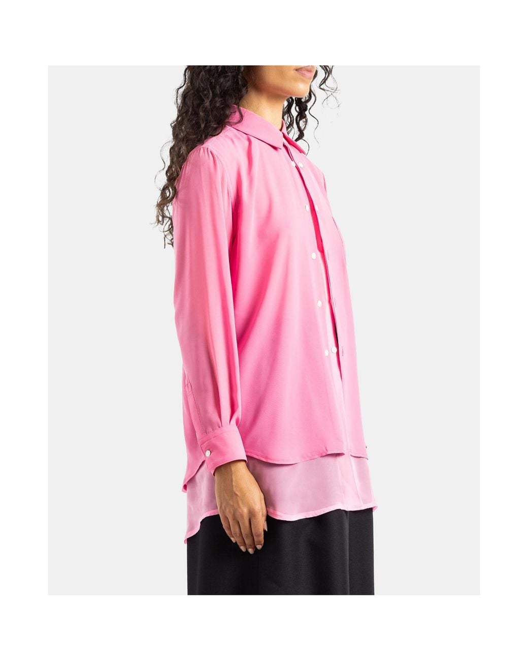 Comme des Garçons Pink Comme Des Garçons Long-Sleeved Layered Burttoned Shirt