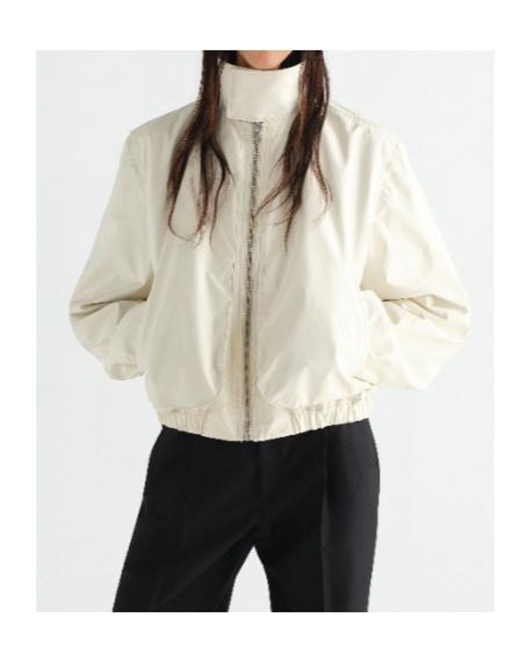 Lemaire White Zipped Stand-Collar Bomber Jacket