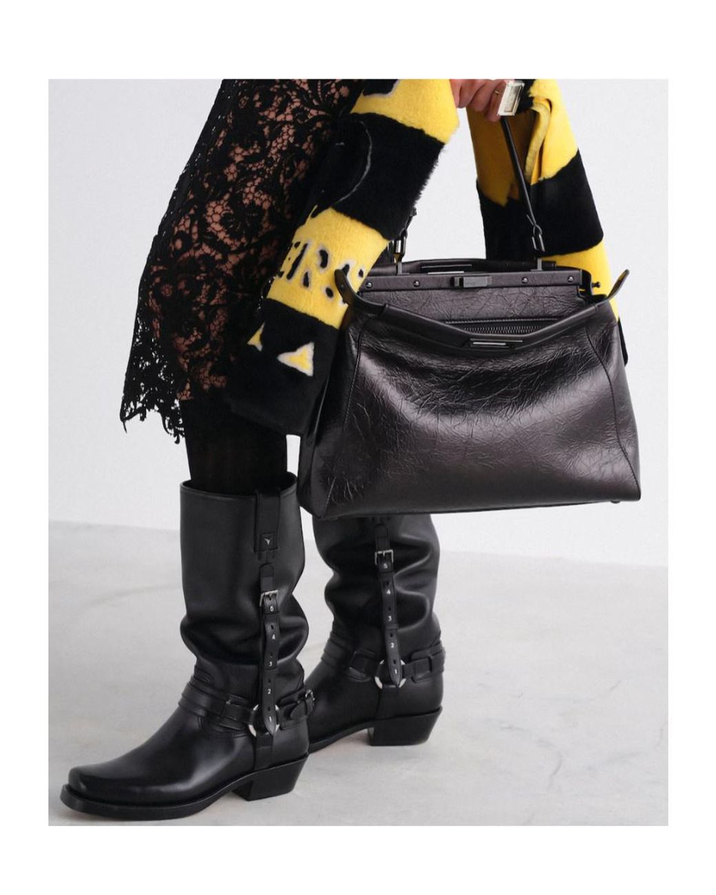Fendi Black My Peekaboo Medium Shoulder Bag