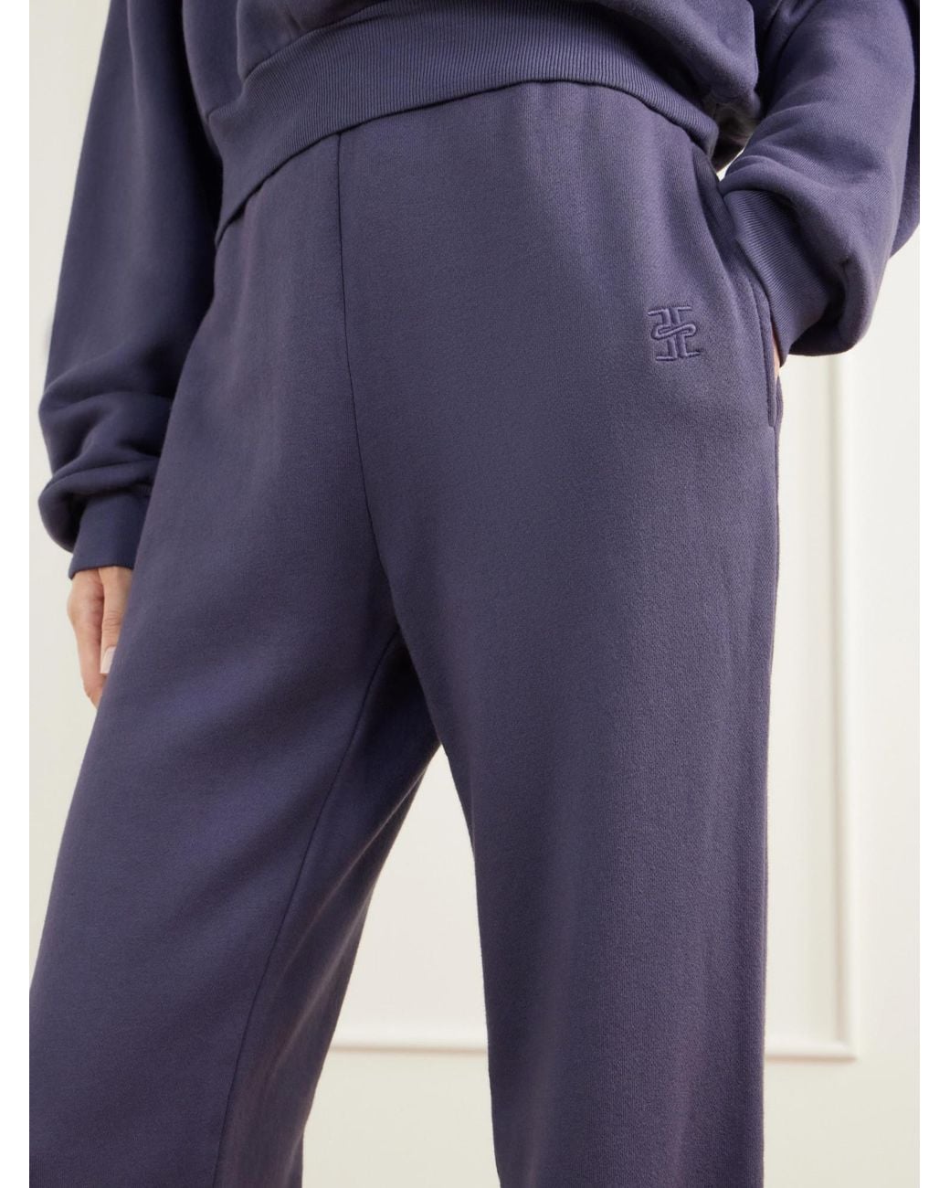ÉTERNE Blue Blend Terry Tapered Track Pants