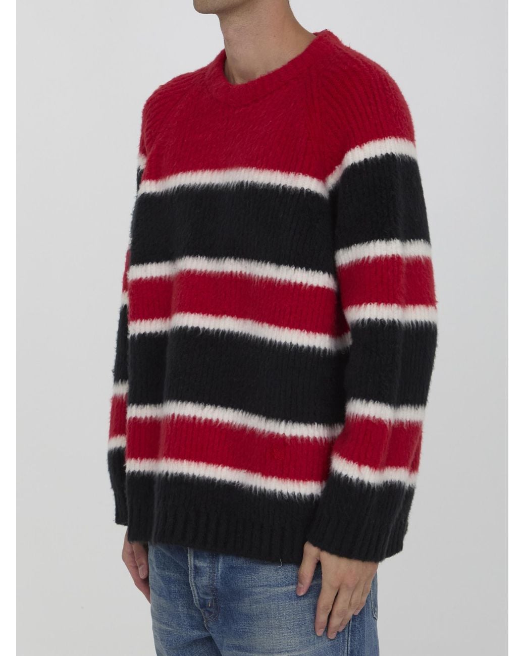 Céline Red Oversized Crew Neck Sweater for men