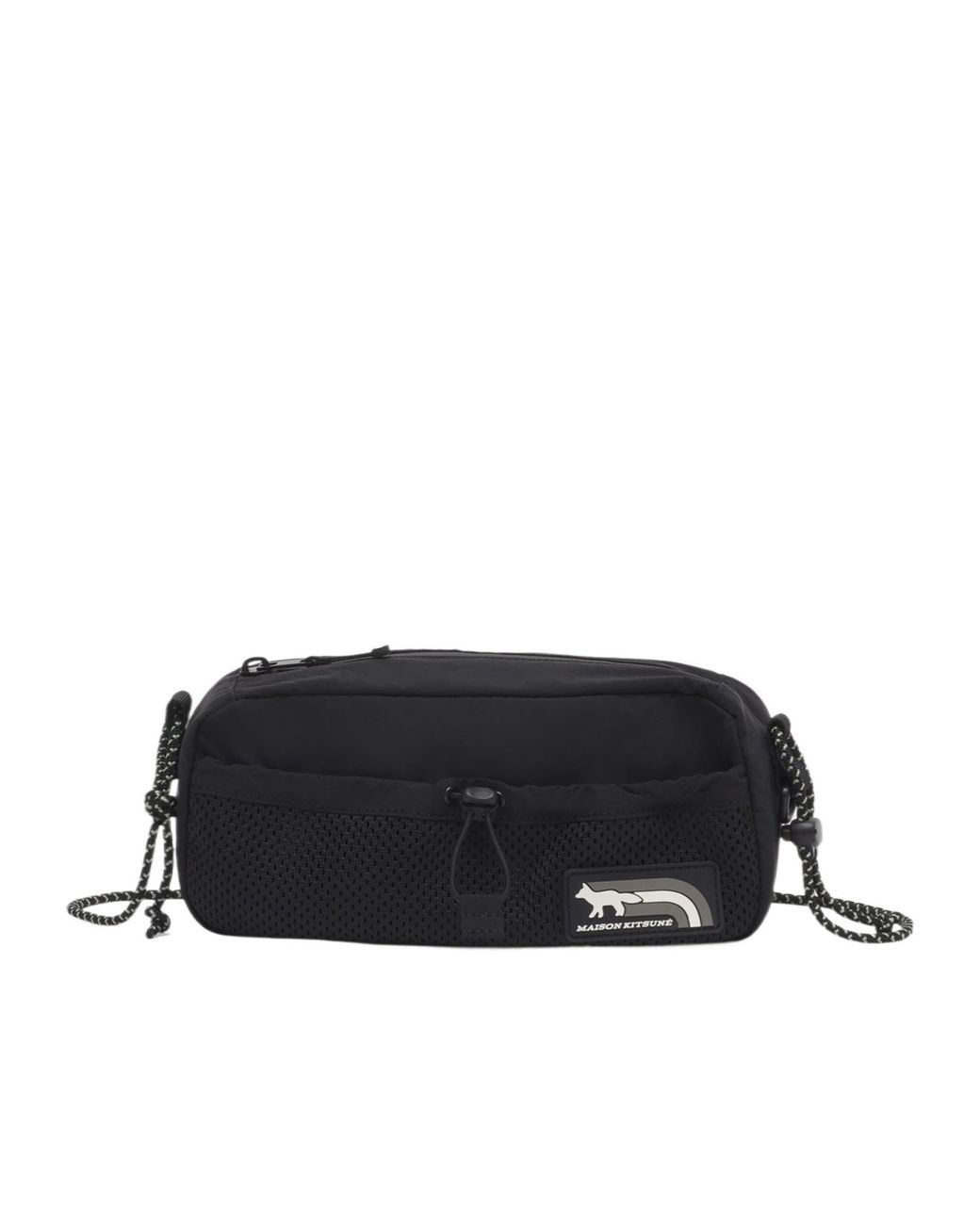 Maison Kitsuné Black Maison Kitsuné Flash Fox Crossbody Bag for men