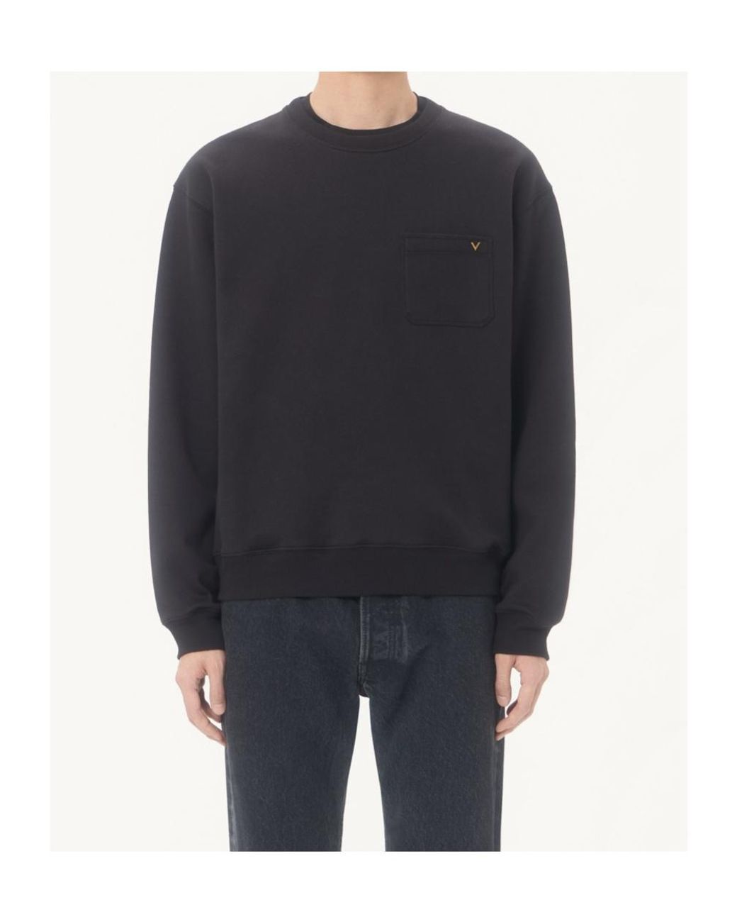 Valentino Black Vgold Crewneck Sweatshirt for men
