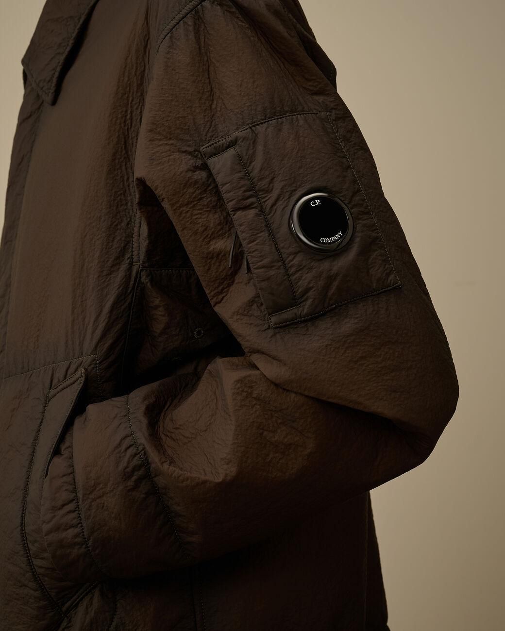 C P Company Brown Feltro Bi-Film Short Jacket for men
