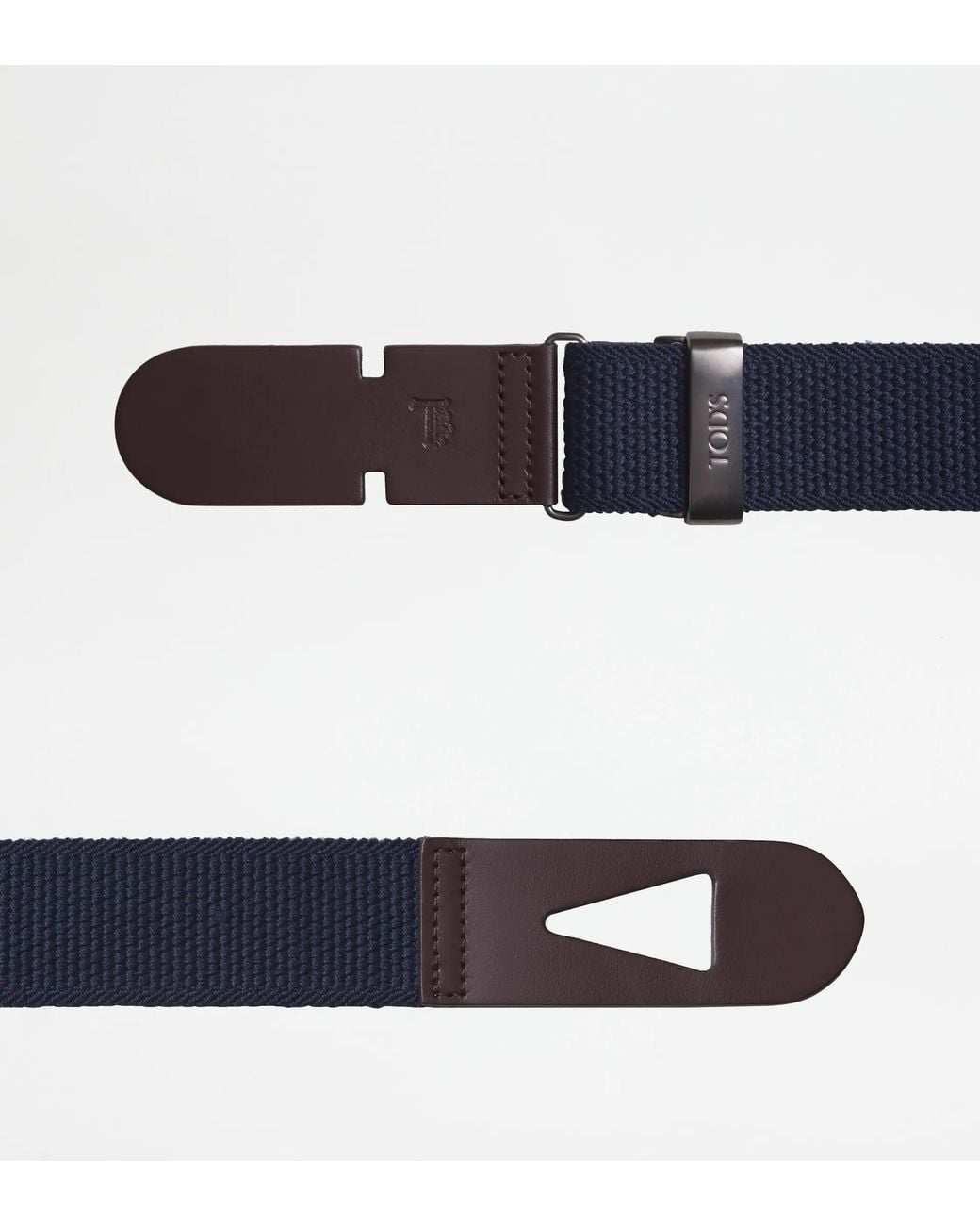 Tod's Blue Embossed Logo Buckle Belt for men