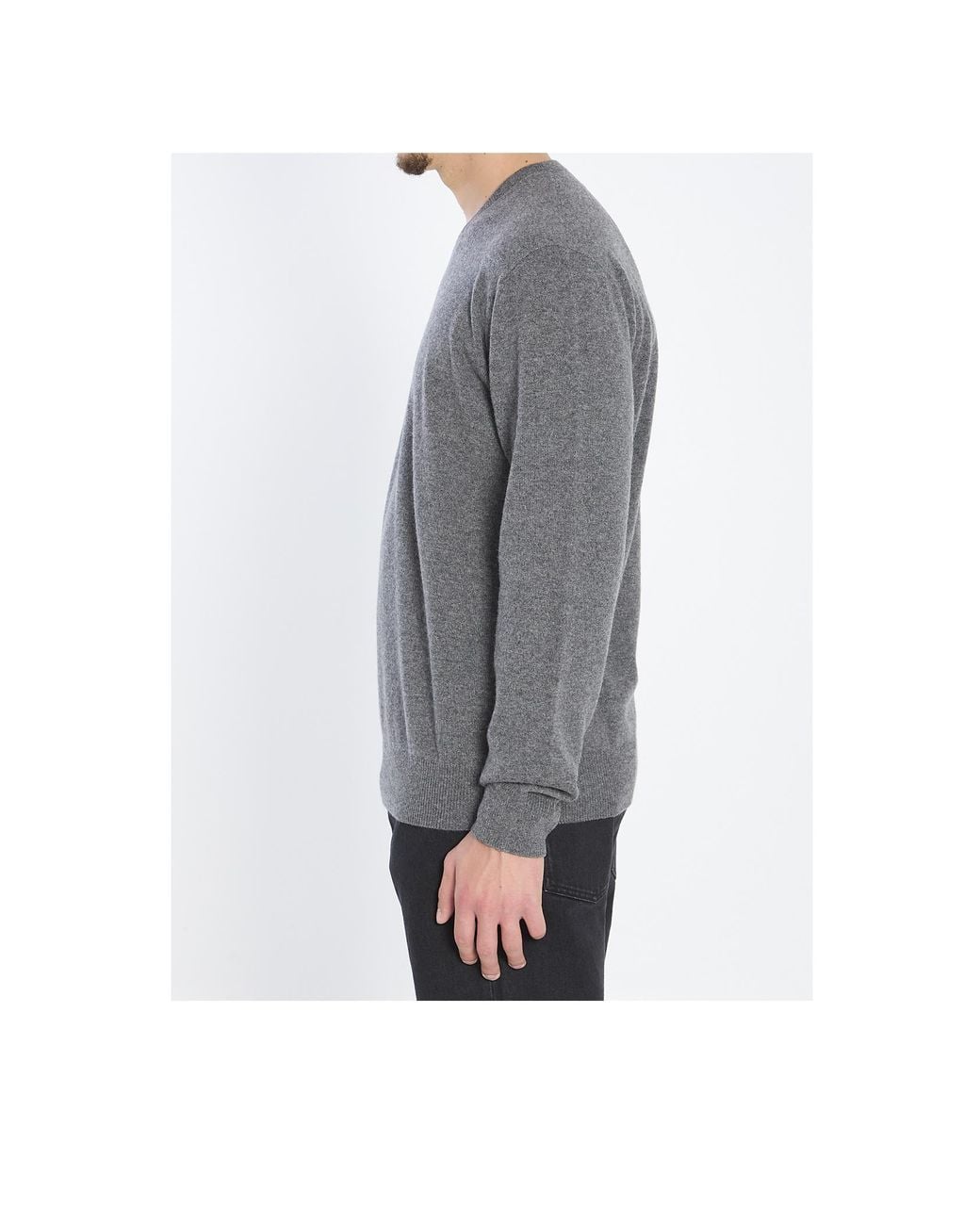 The Row Gray Rod V-Neck Knitted Jumper for men