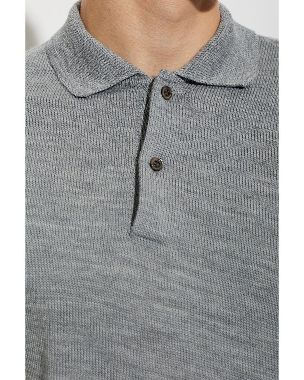 Comme des Garçons Gray Short-Sleeved Polo Shirt With A Collar for men