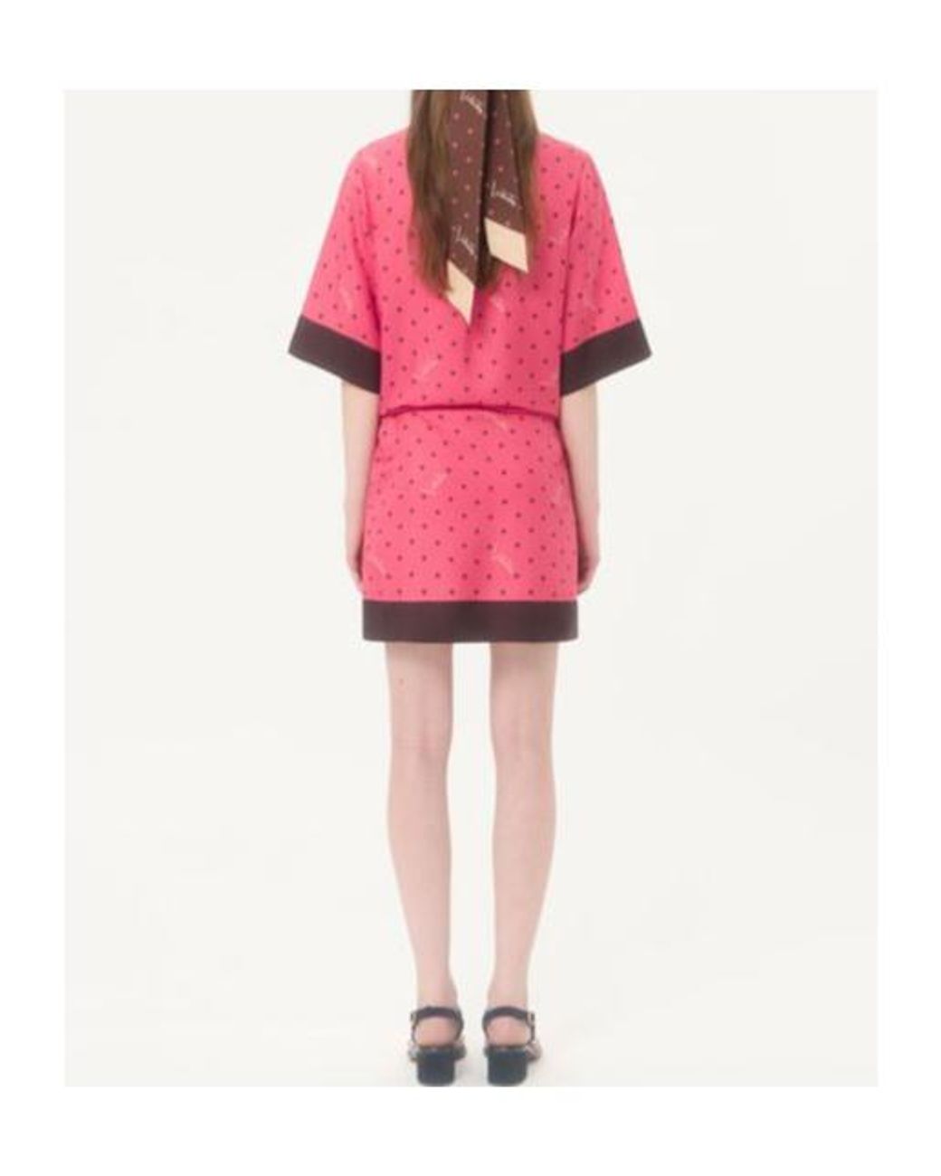 Valentino Pink Stelline Firma Starry Twill Shirt Dress