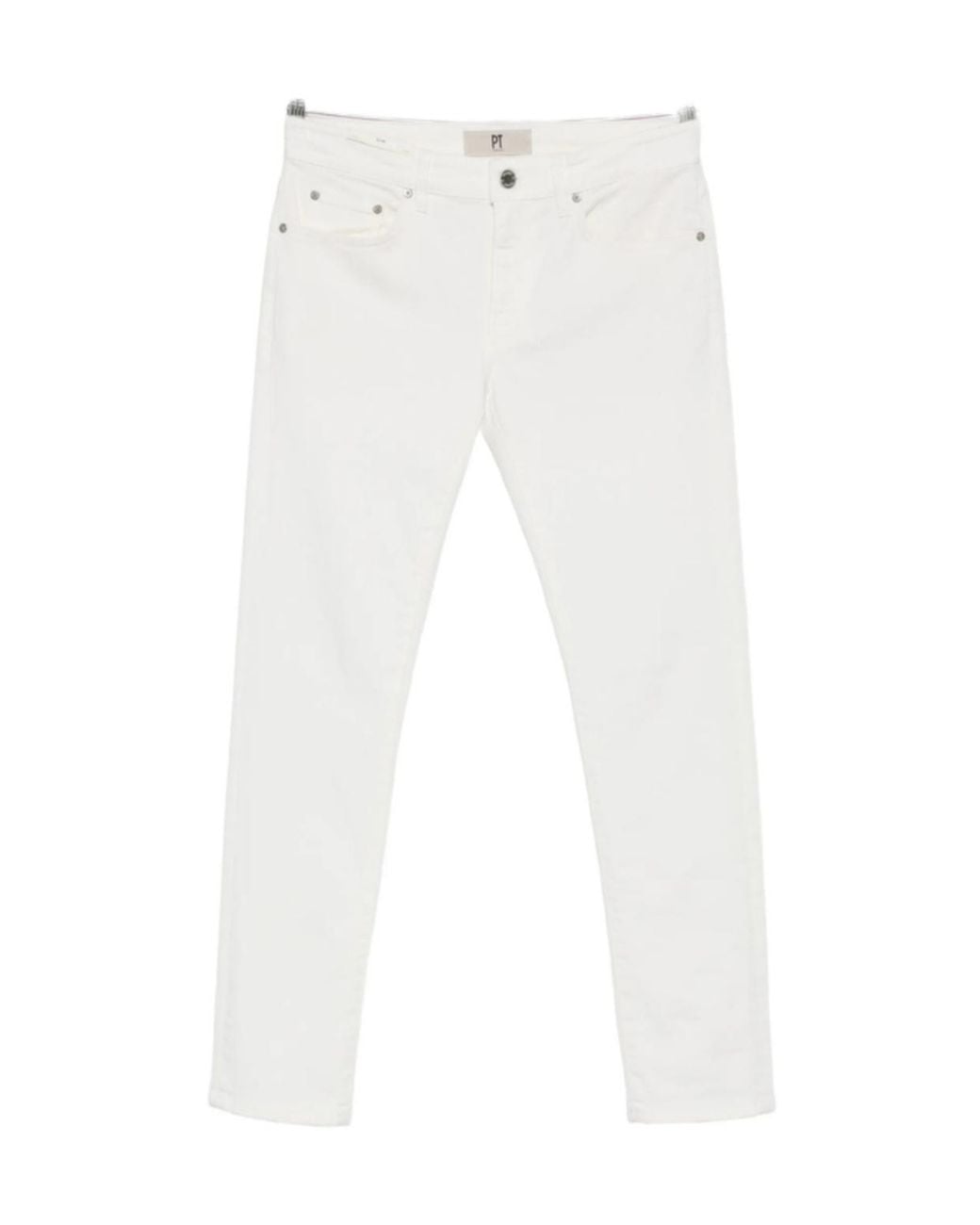 PT01 White Belt-Loop Jeans for men