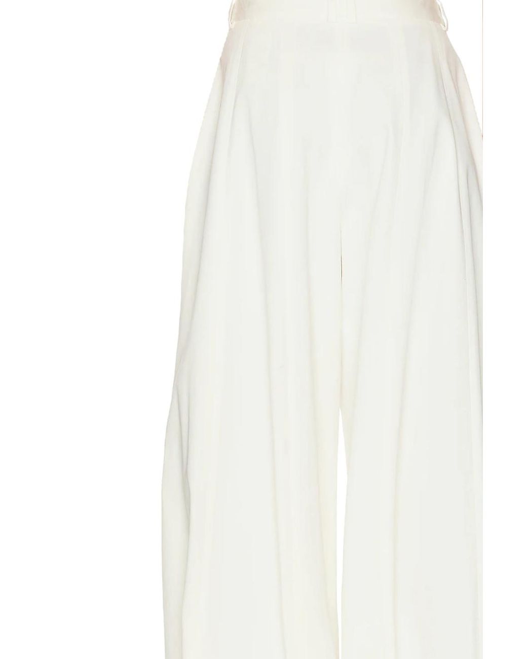 The Row White Faustine Pleated Trousers