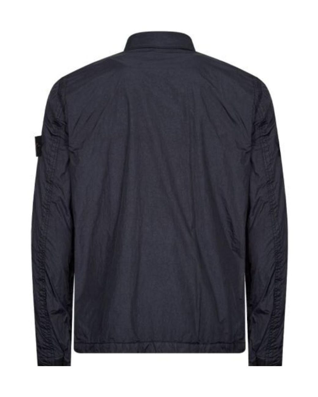 Stone Island Blue Compass Patch Collared Zip-Up Jacket for men