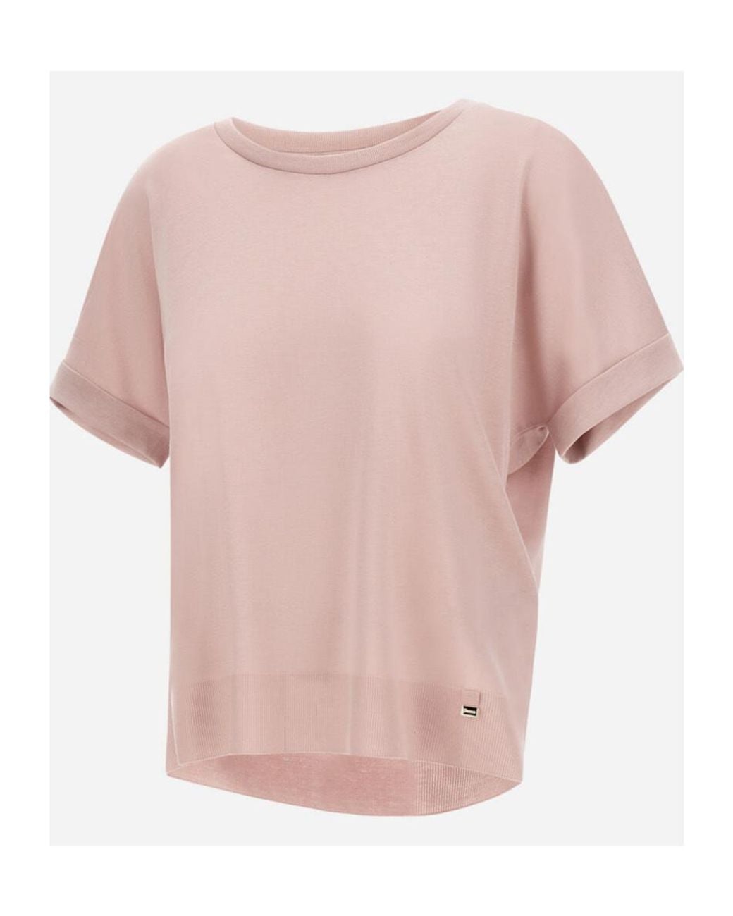 Herno Pink Resort Pleated Jersey T-Shirt