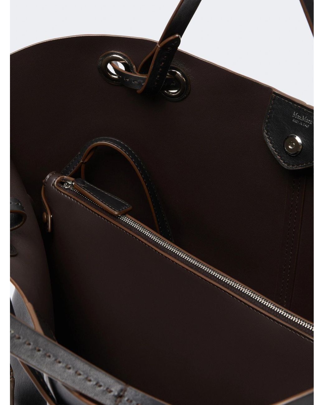 Max Mara Black Double Nappa-Leather Shopper Bag
