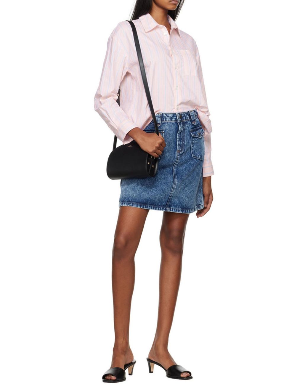 A.P.C. Black Demi Lune Mini Crossbody Bag