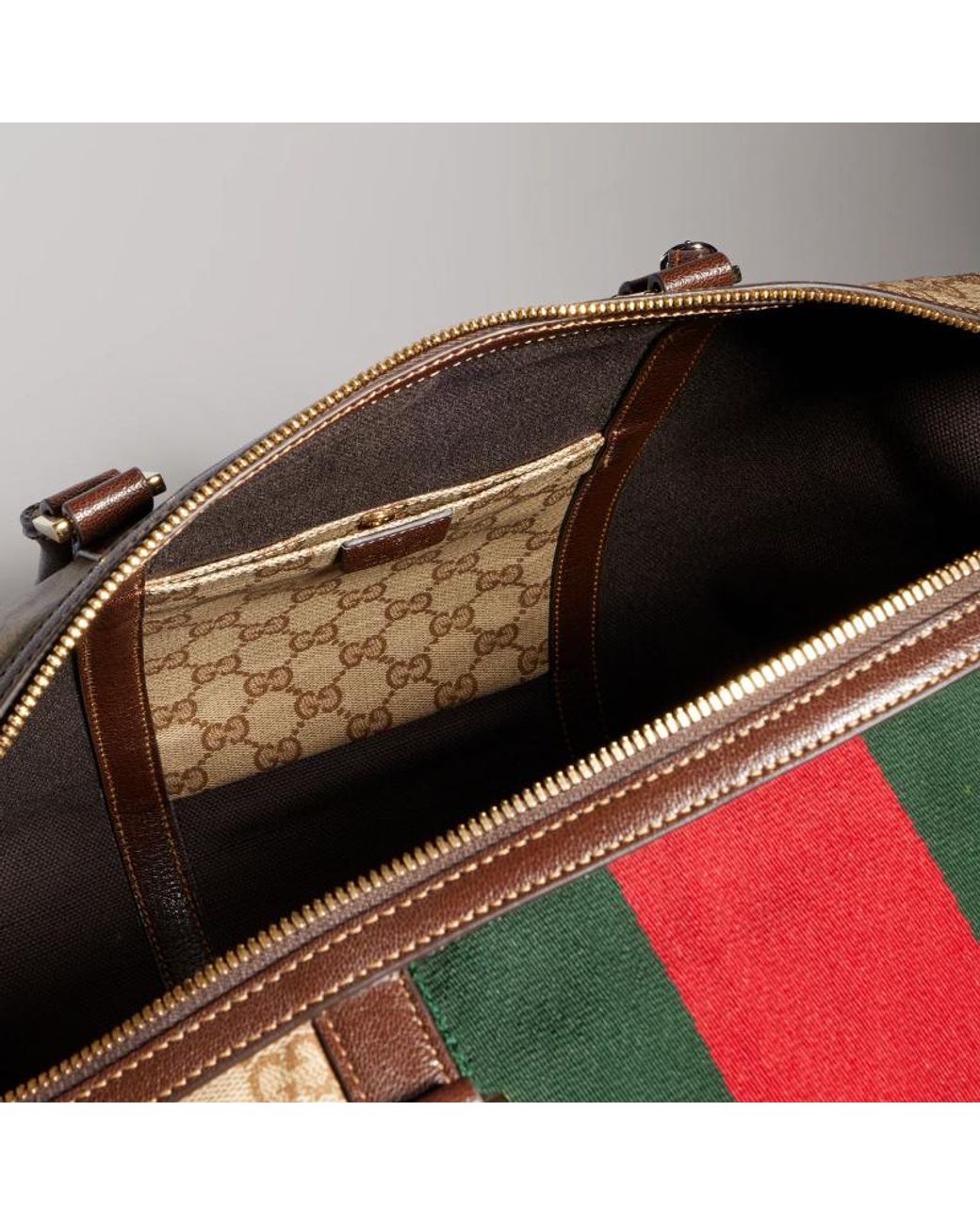 Gucci Brown Gg Monogrammed Medium Duffle Bag for men