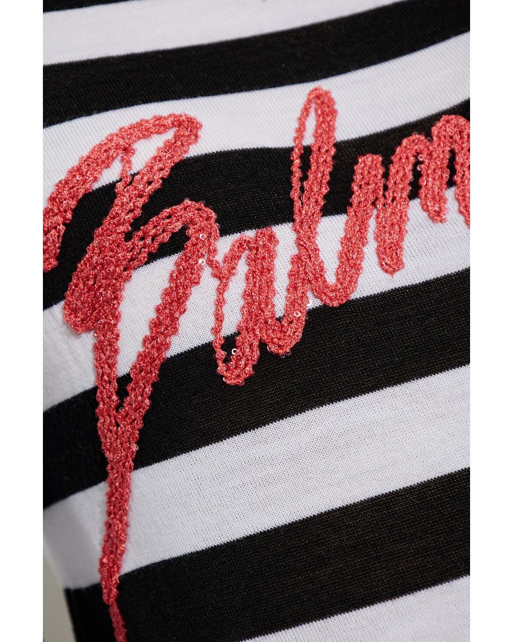 Balmain White Wool Striped Jersey