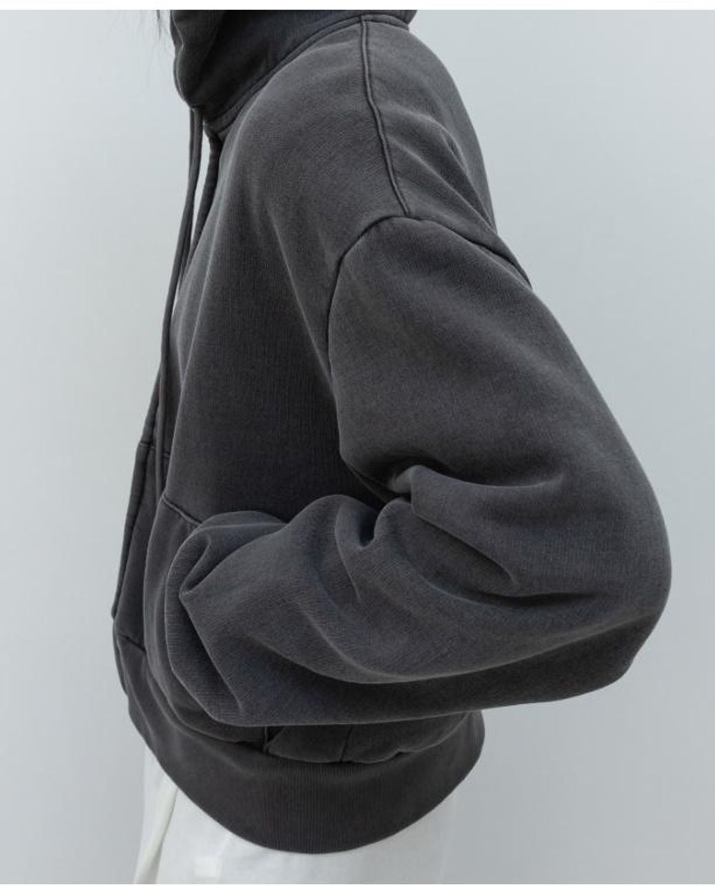 Low Classic Black Washed Cotton Zip-Up Hoodie